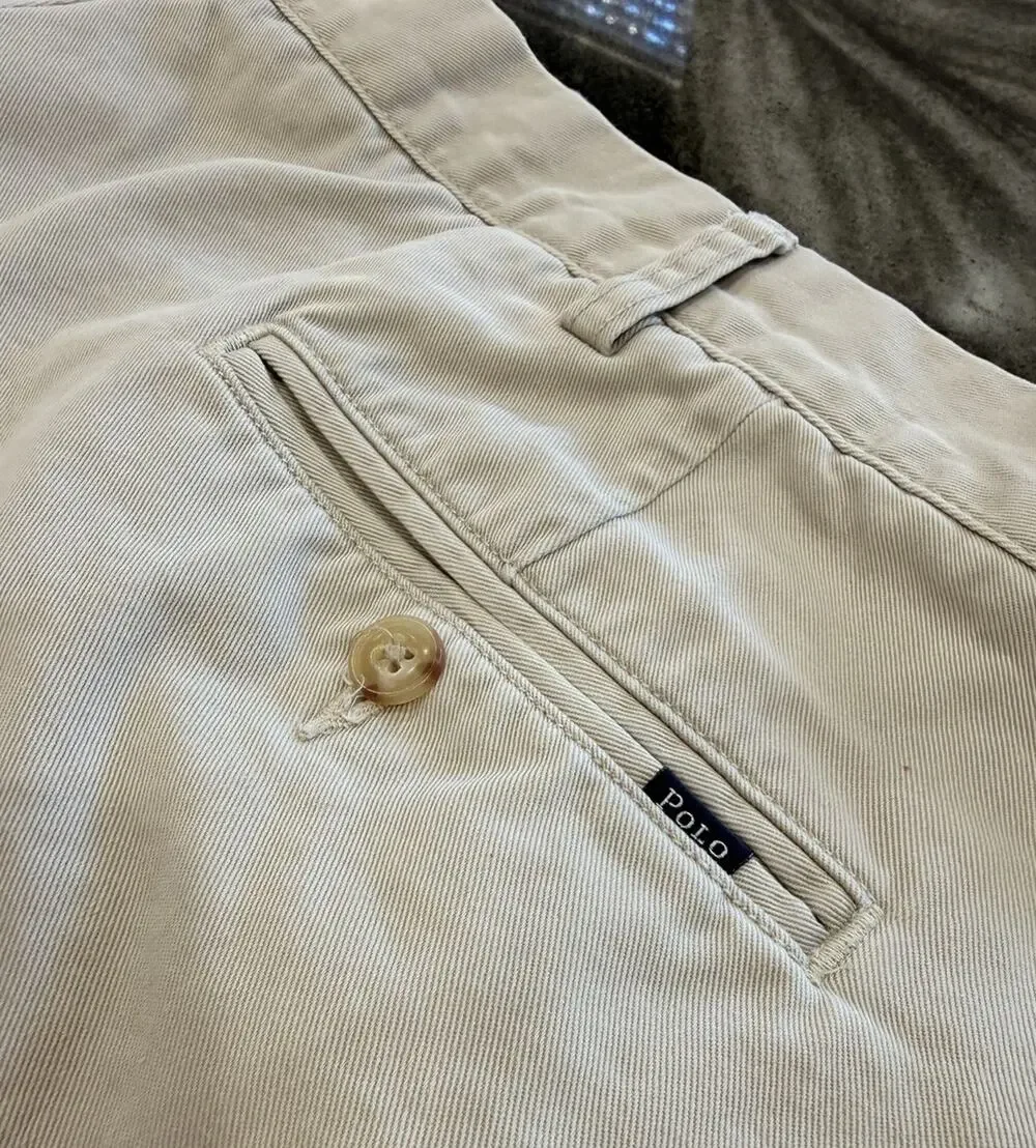 Polo Ralph Lauren Classic Fit Pleated Shorts Mens 40 Beige Khaki Casual Golf